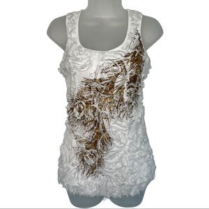 White Feather Pluffy Tank Top Funky